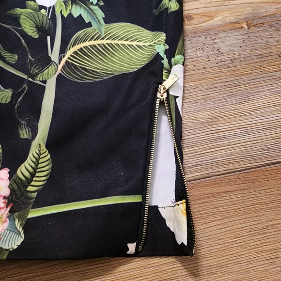 Ted Baker Hadas Secret Trellis Pants Women's Black Floral Satin - Picture 7 of 11